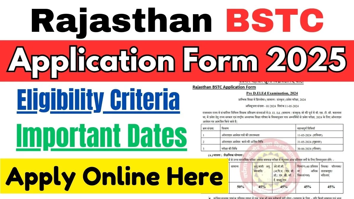 Rajasthan BSTC Application Form 2025