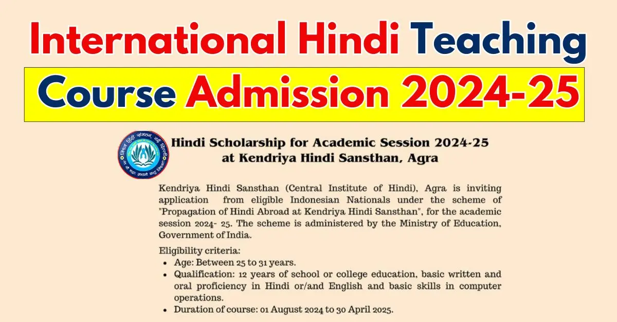 International Hindi Teaching Course admission 2024-25