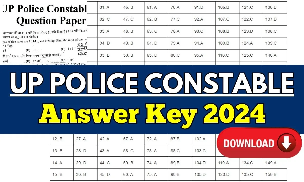 UP Police Constable Exam Answer Key 2024 PDF Download, Check out the selection process