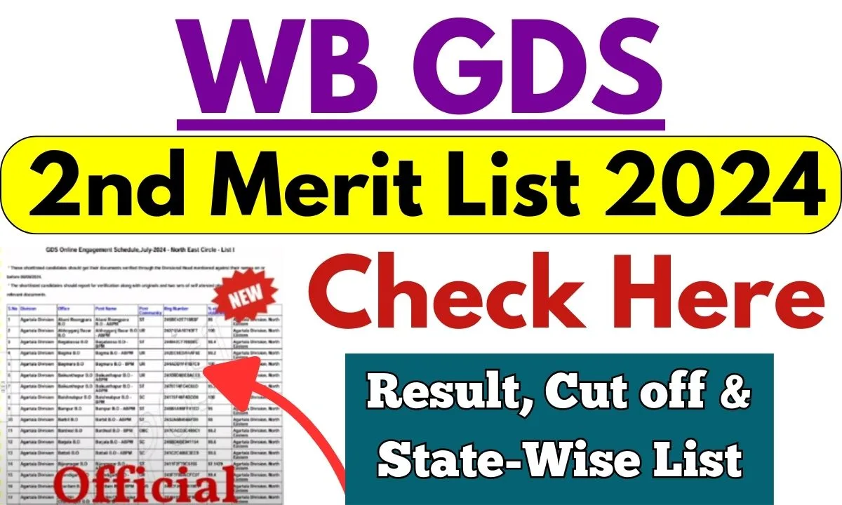 WB GDS 2nd Merit List 2024: Check West Bengal GDS Result, Cut Off ...