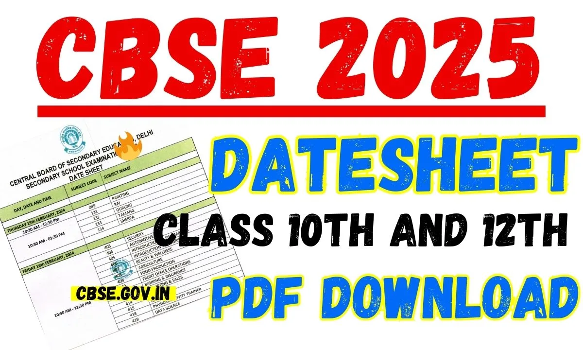 CBSE DATESHEET 2025