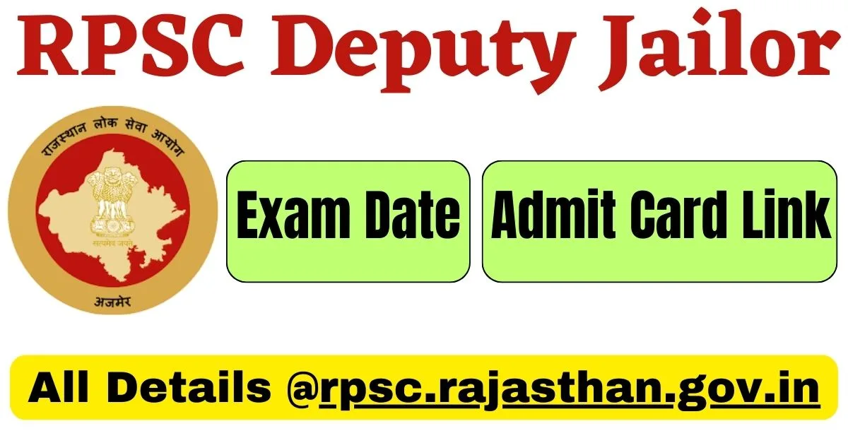 RPSC Deputy Jailor Admit Card 2024