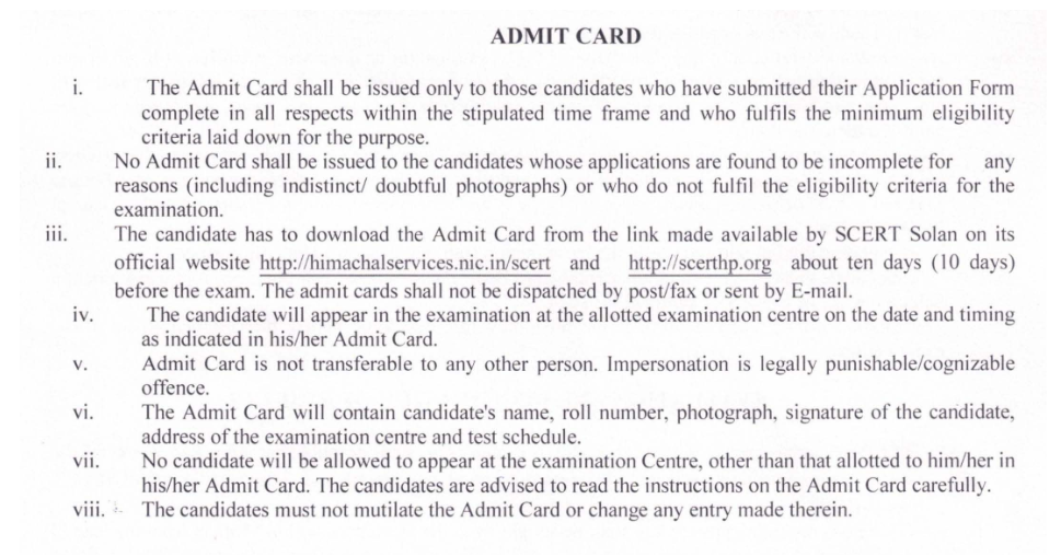 NMMS Himachal Pradesh Admit Card 2024