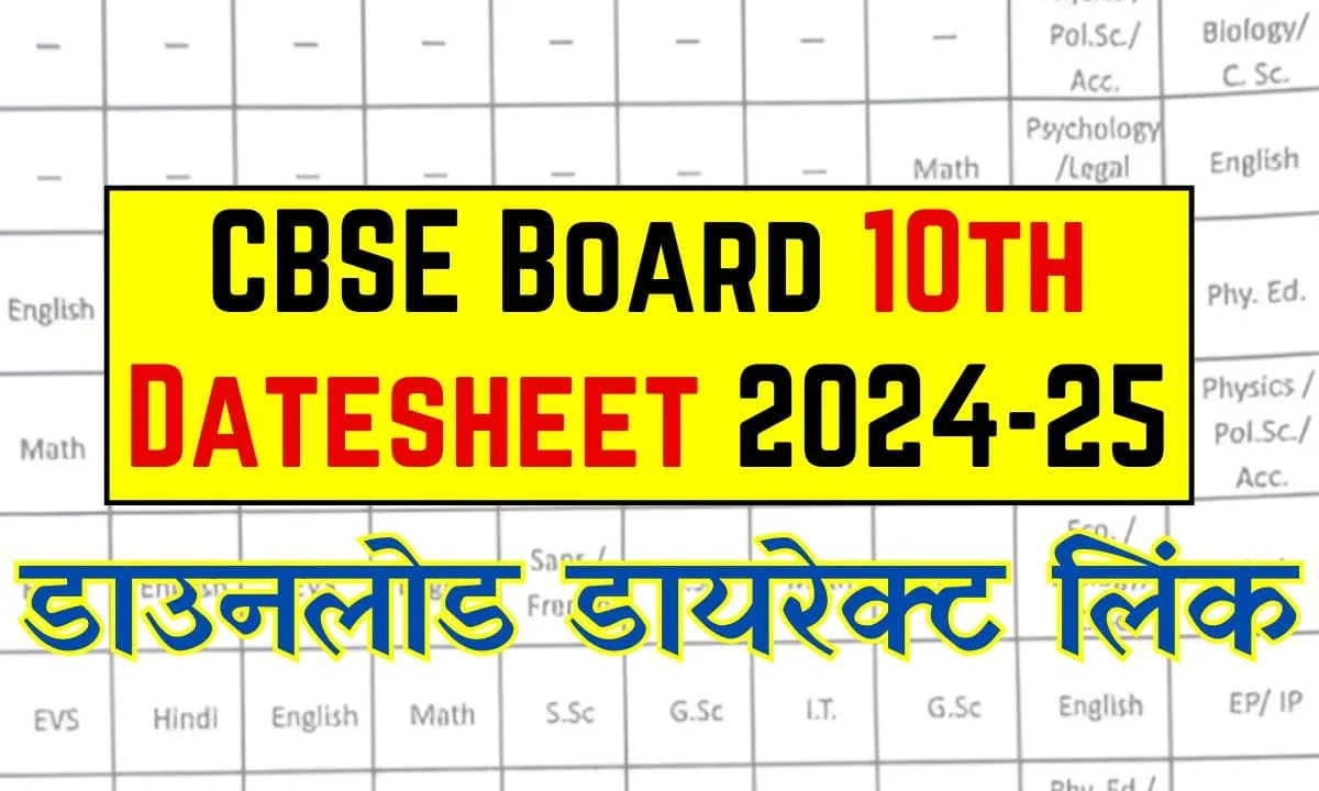 CBSE Board 10th Datesheet 2024-25