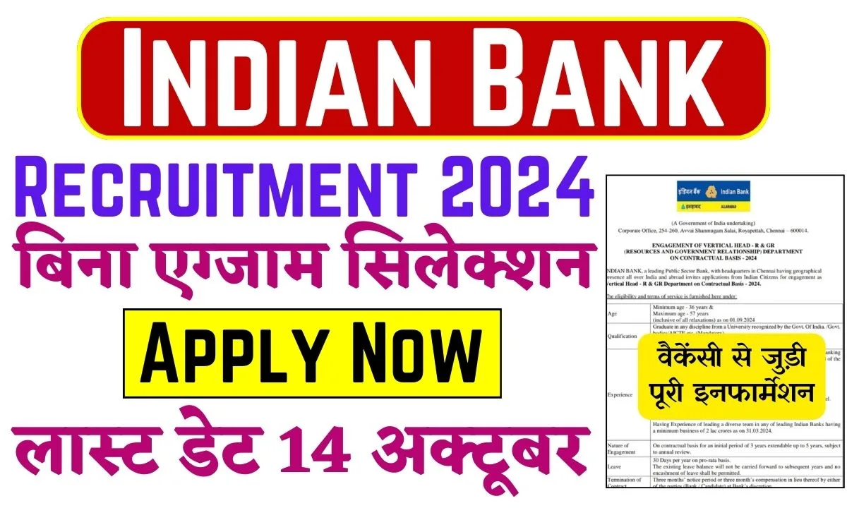 Indian Bank Recruitment 2024