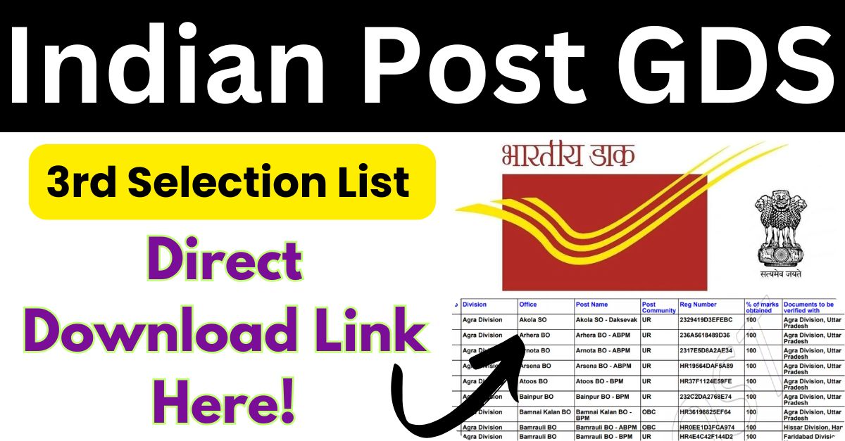 Indian Post GDS 3rd Selection List 2024 min