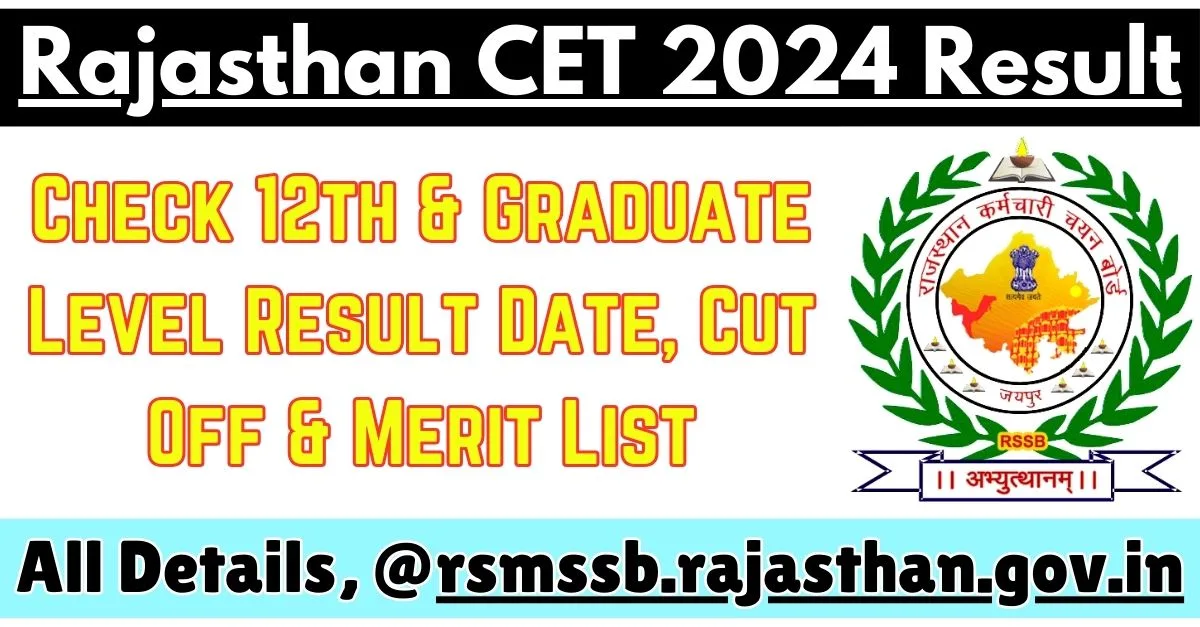 Rajasthan CET 2024 Result