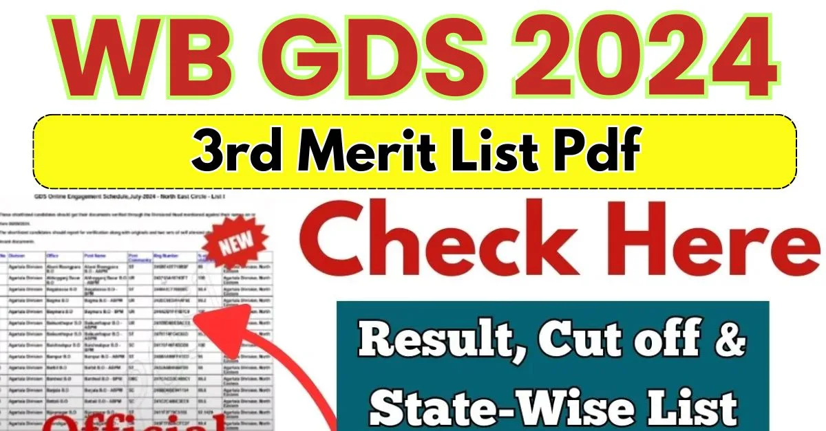 WB GDS 3rd Merit List 2024