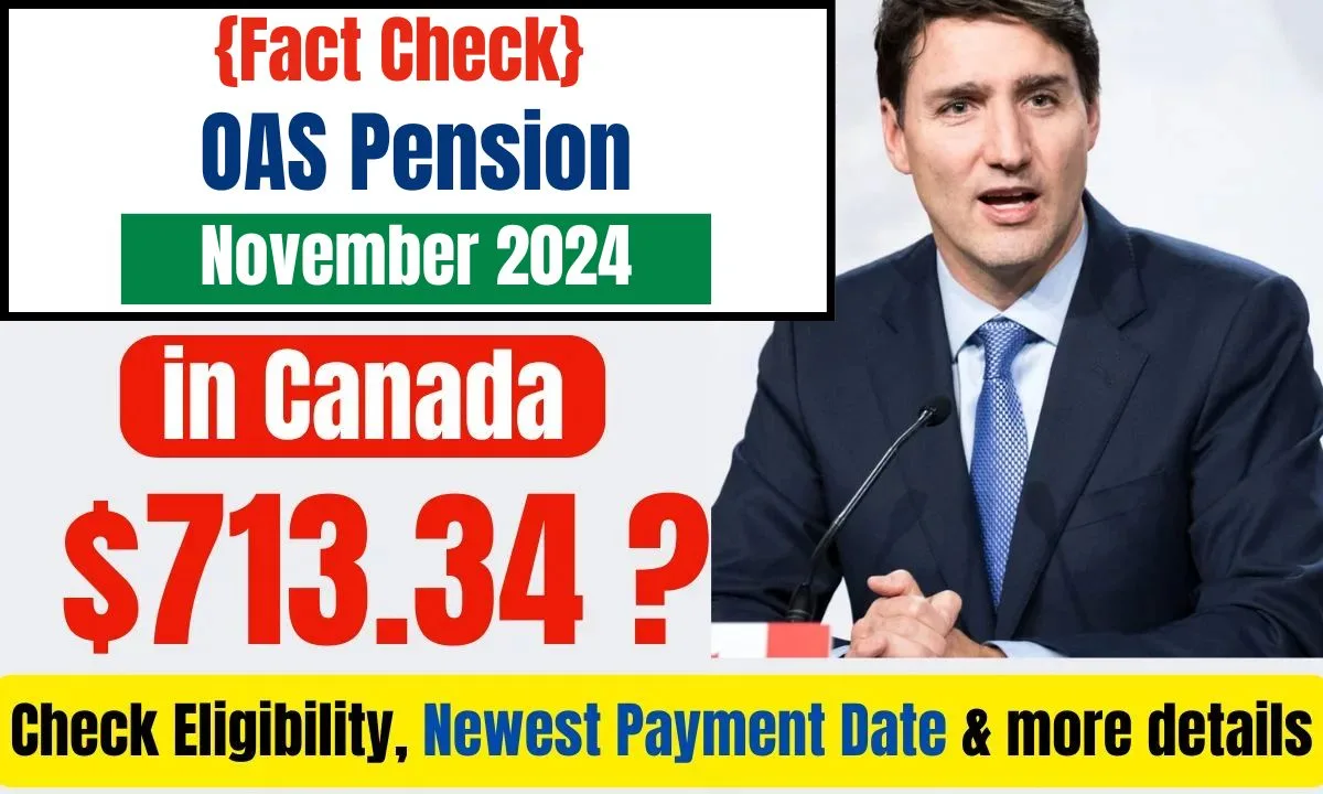 $713.34 OAS Pension November 2024 in Canada