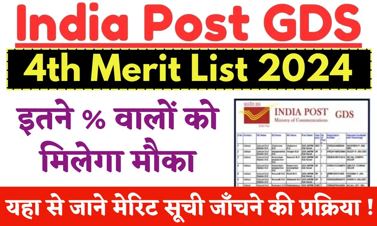 India Post GDS 4th Merit List 2024