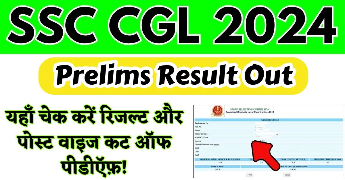 SSC CGL Prelims Result 2024