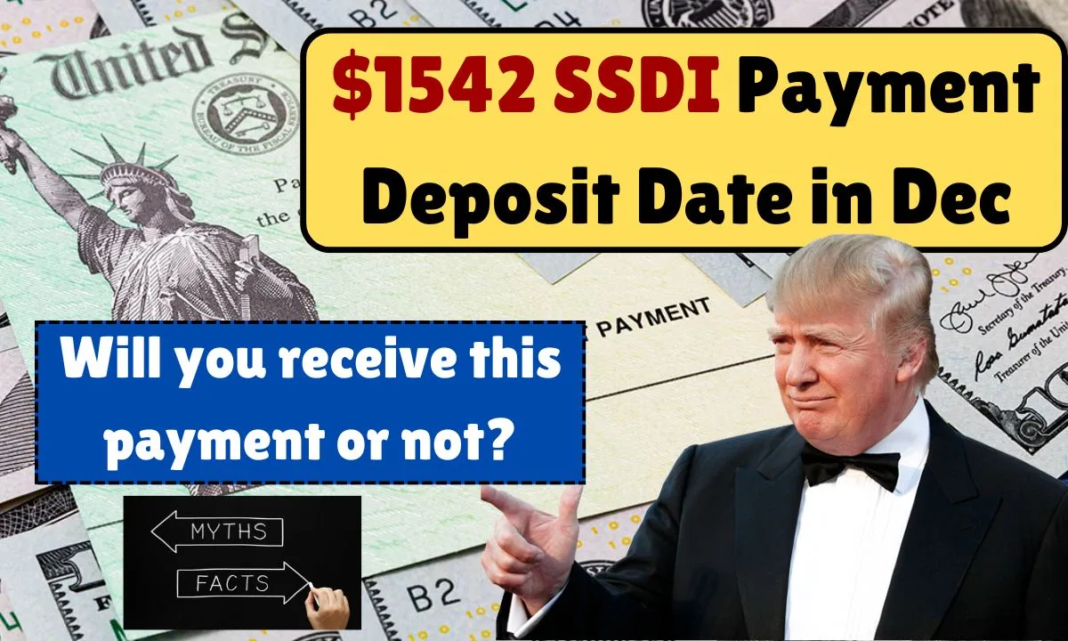 $1542 SSDI Payment Deposit Date in Dec