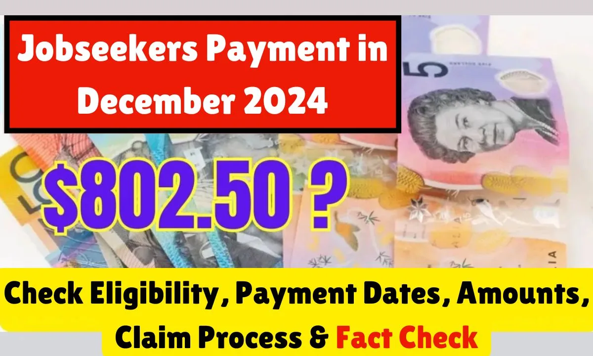 $802.50 Jobseekers Payment in Dec 2024