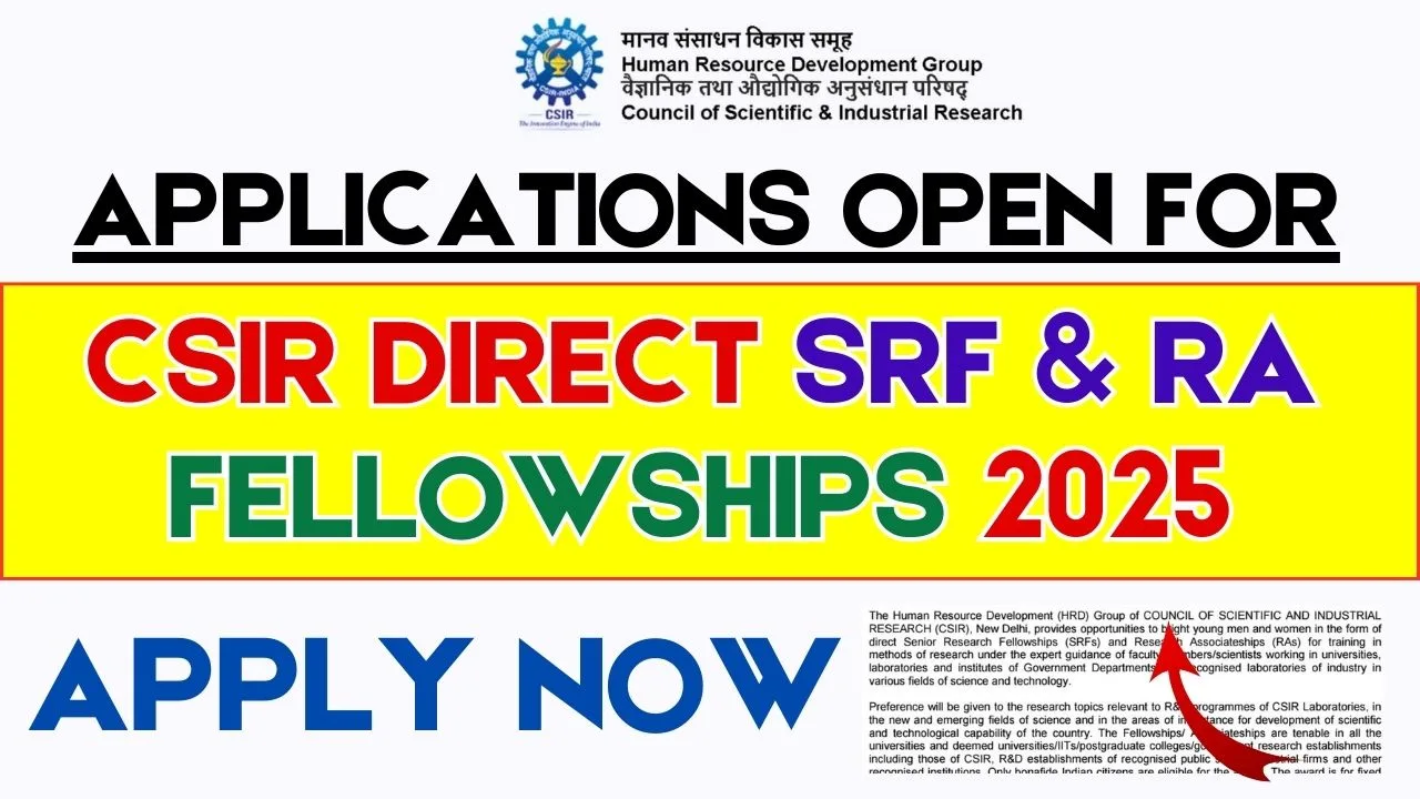 CSIR Direct SRF and RA Fellowship