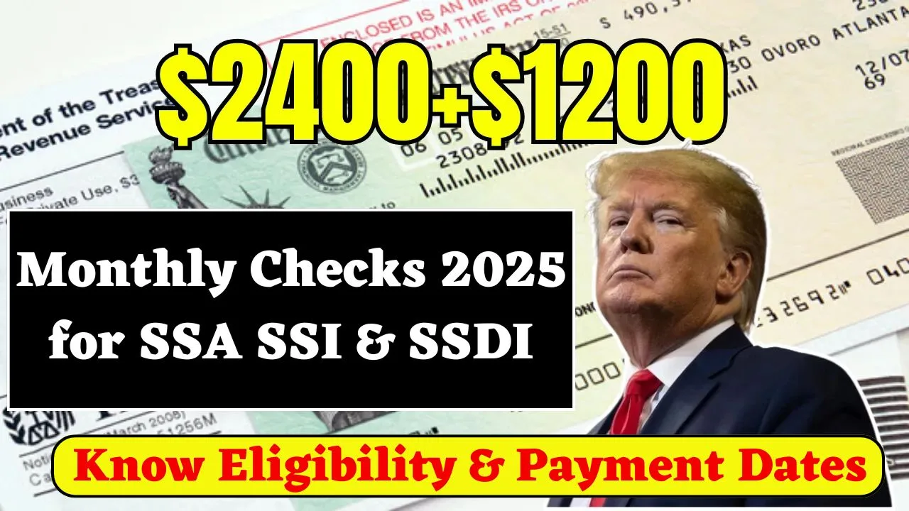 $2400+$1200 Monthly Checks 2025 for SSA SSI & SSDI