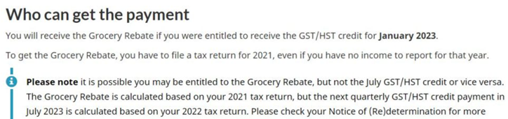 Canada $234 Grocery Rebate October 2025 Eligibility 