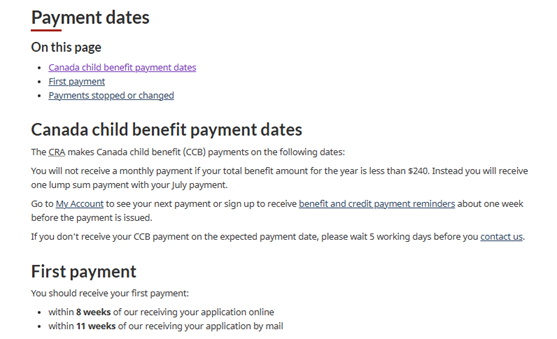 CCB Payment Date 2025